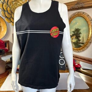 Santa Cruz Black Tank Top muscle shirt PREOWNED 100%cotton